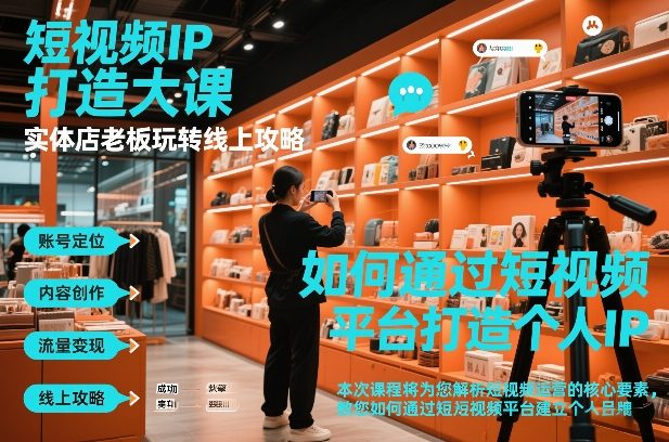 短视频ip打造大课，实体店老板玩转线上攻略-网创项目总站