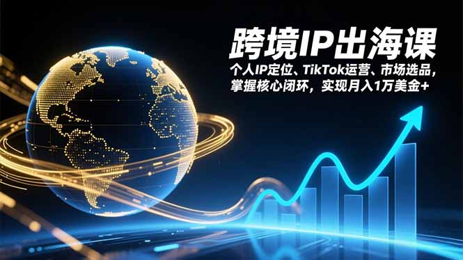 跨境IP出海课，个人IP定位、TikTok运营、市场选品，掌握核心闭环，实现月入1万美金+-网创项目总站