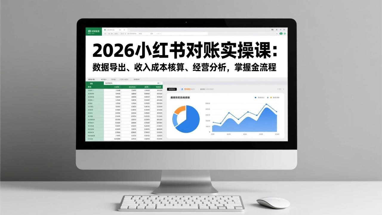 2026小红书对账实操课：数据导出、收入成本核算、经营分析，掌握全流程-网创项目总站