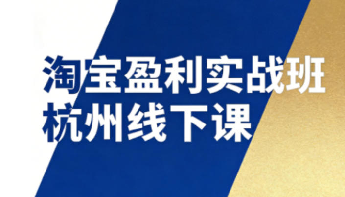 淘宝盈利实战班杭州线下课12月26-28日(音频+字幕)，帮你掌握SOP流程+12门核心技术-网创项目总站