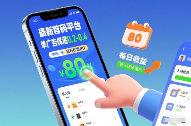 最新首码平台，单广告保底0.2-0.4，单机一天轻松撸80，早入场早賺米【揭秘】-网创项目总站