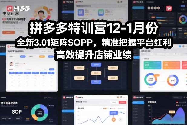 拼多多特训营12-1月份，全新3.01矩阵Sop，精准把握平台红利，高效提升店铺业绩-网创项目总站