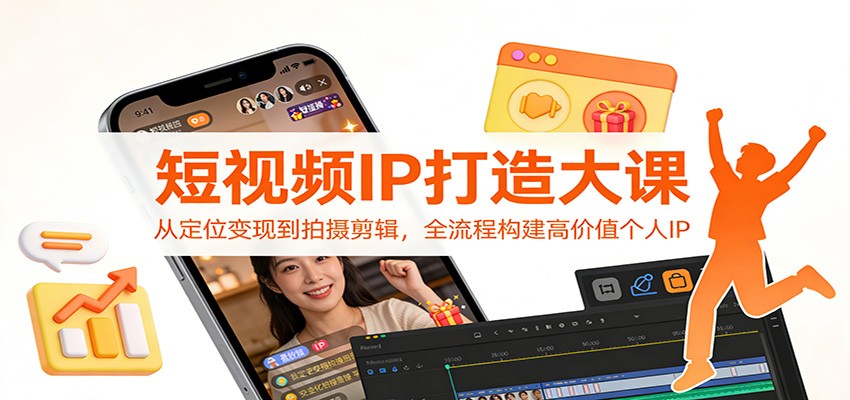 短视频IP打造大课：从定位变现到拍摄剪辑，全流程构建高价值个人IP-网创项目总站