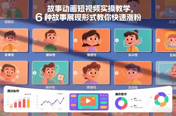 故事动画短视频实操教学，6种故事展现形式教你快速涨粉-网创项目总站