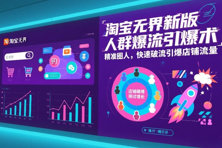 淘宝无界新版人群爆流引爆术，精准圈人，快速破流引爆店铺流量-网创项目总站