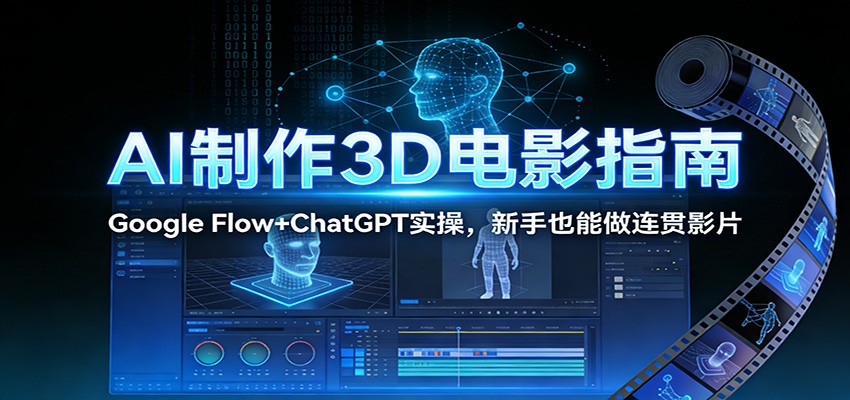 AI制作3D电影指南：Google Flow+ChatGPT实操，新手也能做连贯影片-网创项目总站