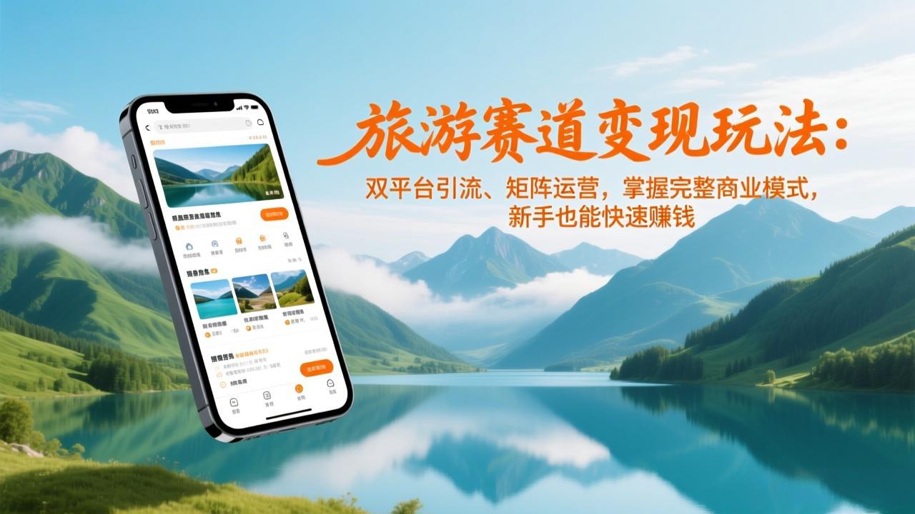 旅游赛道变现玩法：双平台引流、矩阵运营，掌握完整商业模式，新手也能快速赚钱-网创项目总站