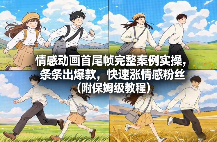 情感动画首尾帧完整案例实操，条条出爆款，快速涨情感粉丝(附保姆级教程)-网创项目总站