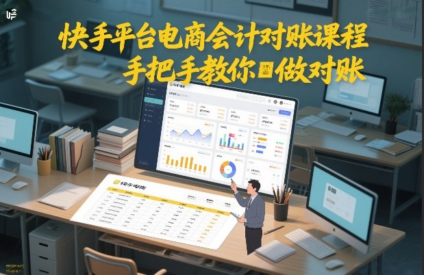 快手平台电商会计对账课程，手把手教你做对账-网创项目总站