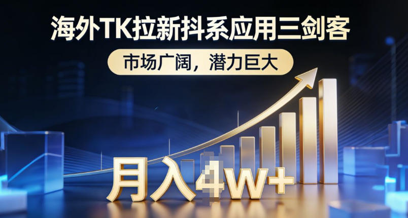 海外TK拉新抖系应用三剑客，市场广阔，潜力巨大，月入1w+-网创项目总站