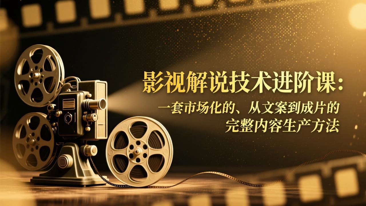 影视解说技术进阶课：一套市场化的、从文案到成片的完整内容生产方法-网创项目总站