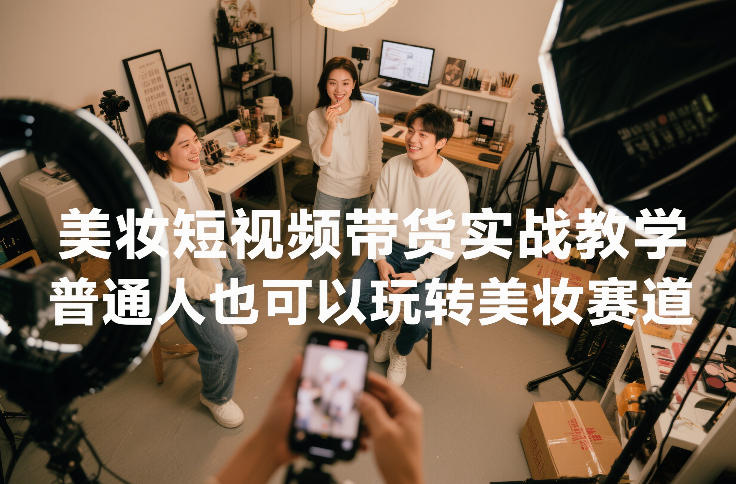 美妆短视频带货实战教学，普通人也可以玩转美妆赛道-网创项目总站