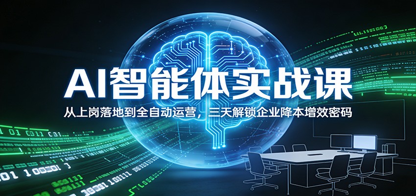 AI智能体实战课：从上岗落地到全自动运营，三天解锁企业降本增效密码-网创项目总站