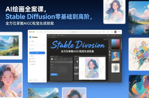 AI绘画全案课，Stable Diffusion零基础到高阶，全方位掌握AIGC视觉生成技能-网创项目总站
