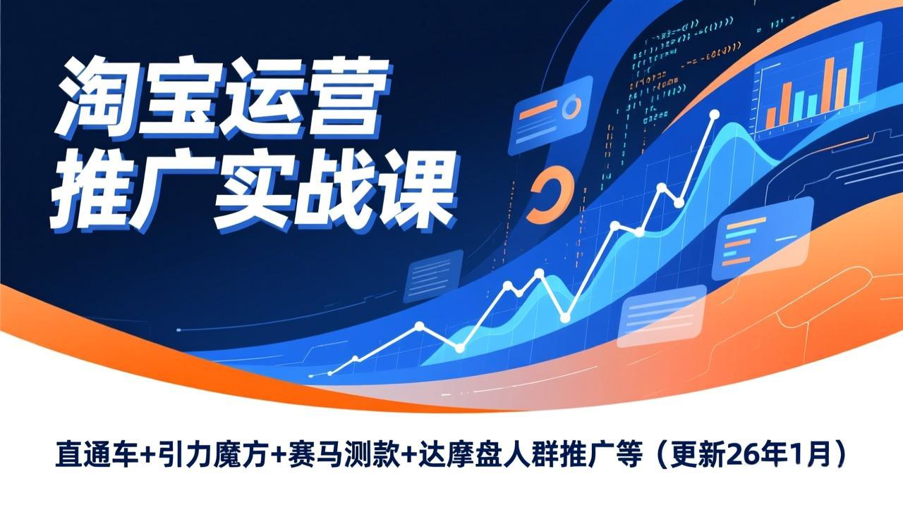 淘宝运营推广实战课，直通车+引力魔方+赛马测款+达摩盘人群推广等(更新26年1月-网创项目总站