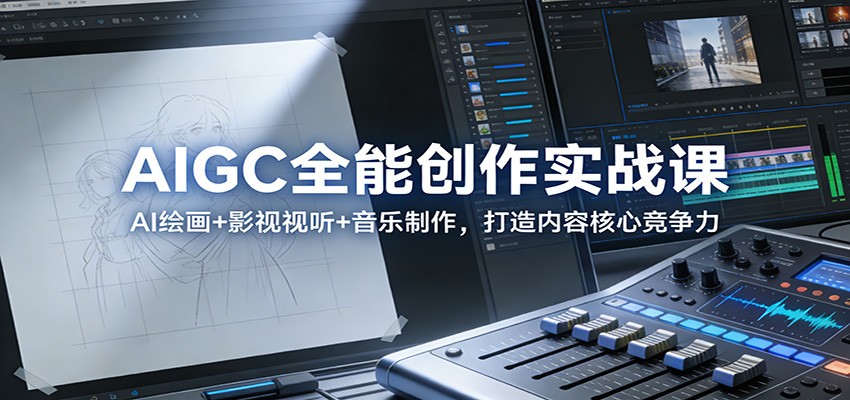 AIGC全能创作实战课：AI绘画+影视视听+音乐制作，打造内容核心竞争力-网创项目总站