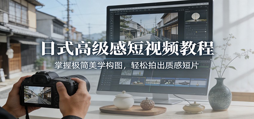 日式高级感短视频教程：掌握极简美学构图，轻松拍出质感短片-网创项目总站