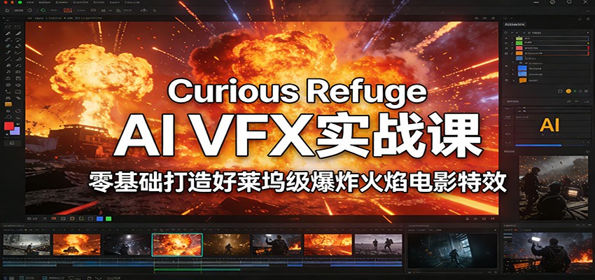 Curious Refuge AI VFX实战课，零基础打造好莱坞级爆炸火焰电影特效-网创项目总站