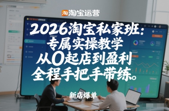 2026淘宝私家班：专属实操教学，从0起店到盈利，全程手把手带练-网创项目总站