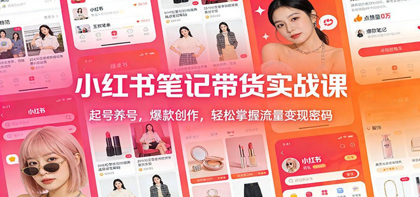 小红书笔记带货实战课：起号养号，爆款创作，轻松掌握流量变现密码-网创项目总站