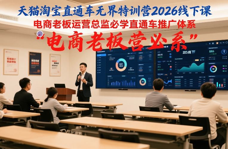 天猫淘宝直通车无界特训营2026线下课，电商老板运营总监必学直通车推广体系-网创项目总站