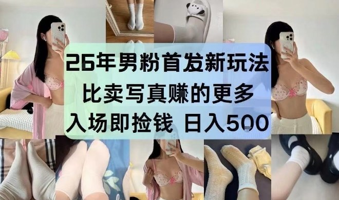26年男粉首发最新3.0玩法，独此一家，比卖写真賺的更多，入场即捡钱，日入5张【揭秘】-网创项目总站