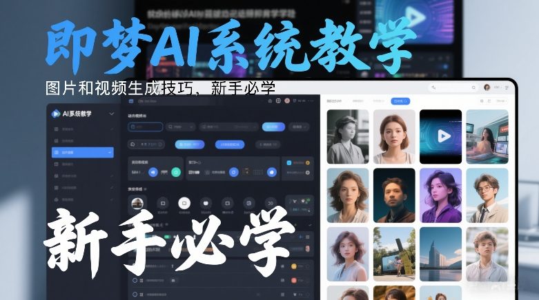 即梦AI系统教学，图片和视频生成技巧，新手必学-网创项目总站