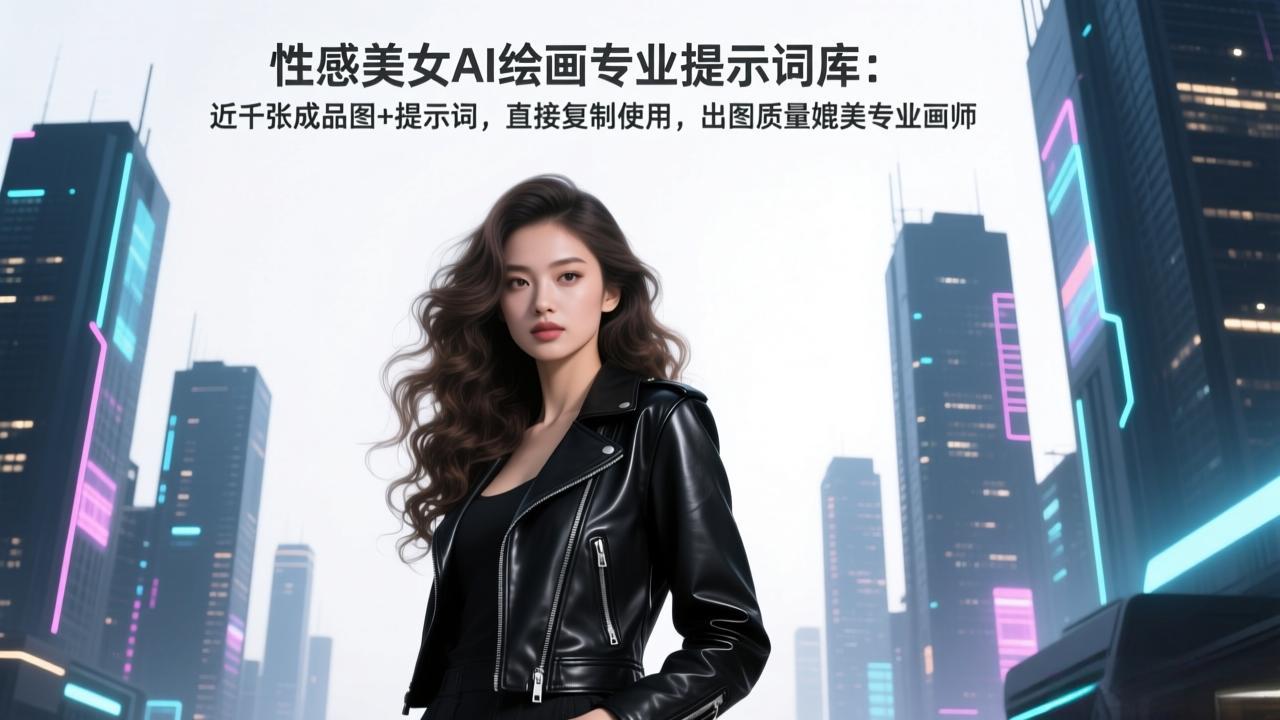 性感美女AI绘画专业提示词库:近千张成品图+提示词,直接复制使用,出图质量媲美专业画师-网创项目总站