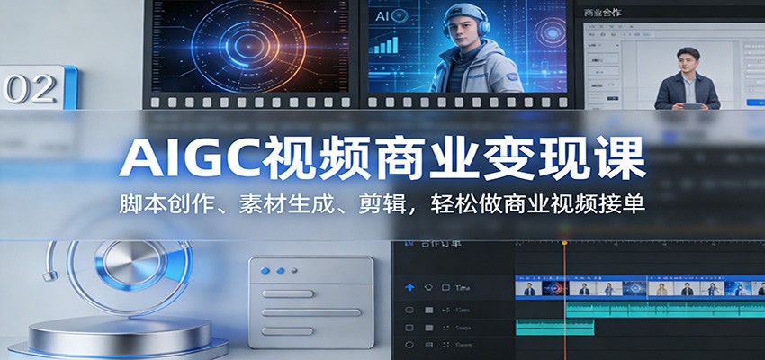AIGC视频商业变现课：脚本创作、素材生成、剪辑，轻松做商业视频接单-网创项目总站