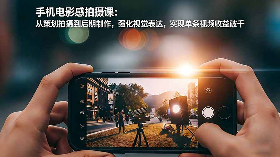 手机电影感拍摄课：从策划拍摄到后期制作，强化视觉表达，实现单条视频收益破千-网创项目总站