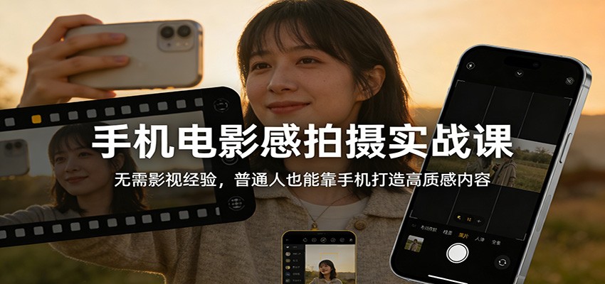 手机电影感拍摄实战课：无需影视经验，普通人也能靠手机打造高质感内容-网创项目总站