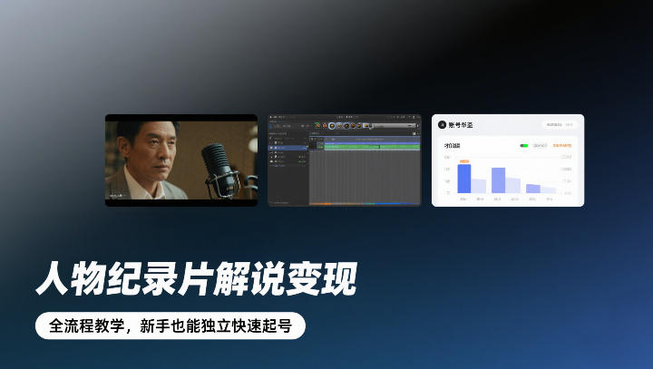 人物纪录片解说变现,全流程教学,新手也能独立快速起号-网创项目总站