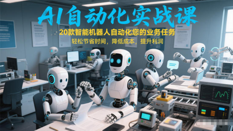 AI自动化实战课：20款智能机器人自动化您的业务任务，轻松节省时间，降低成本，提升利润-网创项目总站
