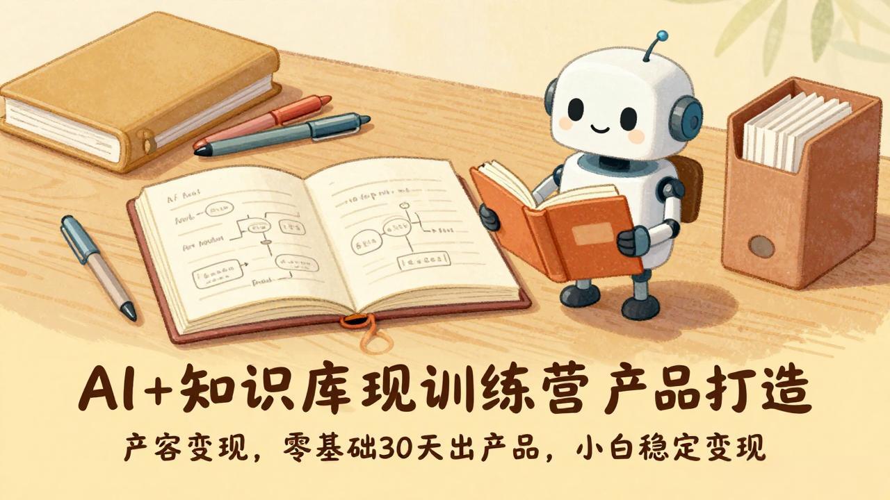 AI+知识库变现训练营，产品打造、内容创作、全平台变现，零基础30天出产品，小白稳定变现-网创项目总站