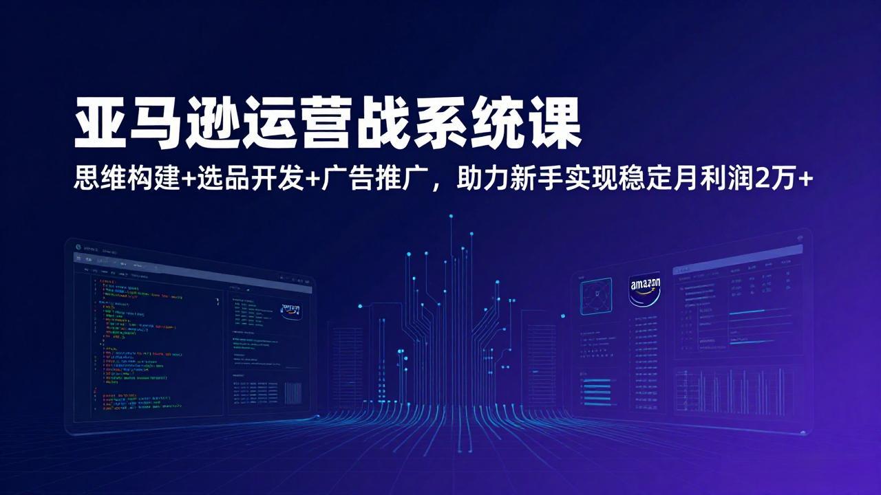 亚马逊运营实战系统课，思维构建+选品开发+广告推广，助力新手实现稳定月利润2万+(更新-网创项目总站