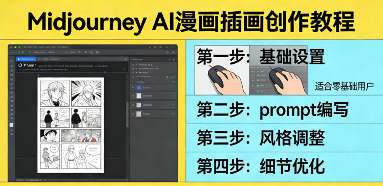 利用Midjourney AI人工智能轻松创作漫画插画教程，零基础创作完整漫画插画-网创项目总站