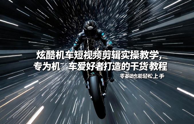 炫酷机车短视频剪辑实操教学，专为机车爱好者打造的干货教程，零基础也能轻松上手-网创项目总站