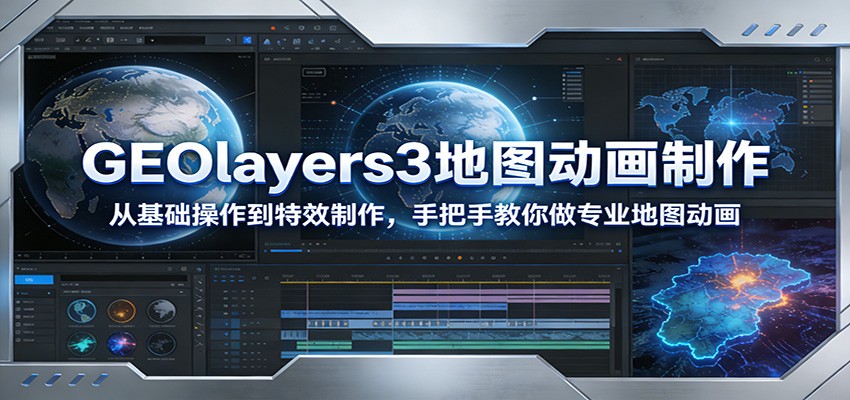 GEOlayers3地图动画制作：从基础操作到特效制作，手把手教你做专业地图动画-网创项目总站