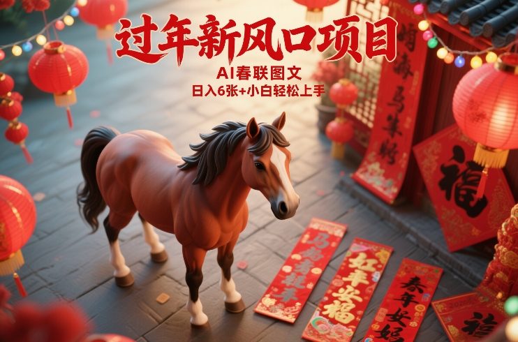 过年新风口项目，用ai春联图文，日入6张+小白轻松上手【揭秘】-网创项目总站