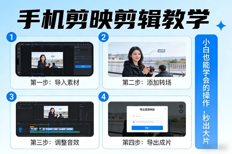 手机剪映剪辑教学，小白也能学会的操作，秒出大片-网创项目总站