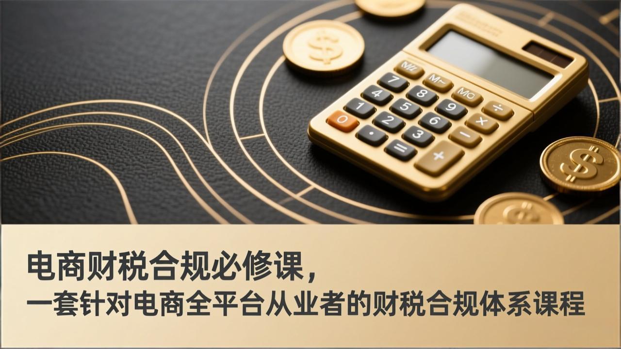 电商财税合规必修课，是一套针对电商全平台从业者的财税合规体系课程-网创项目总站