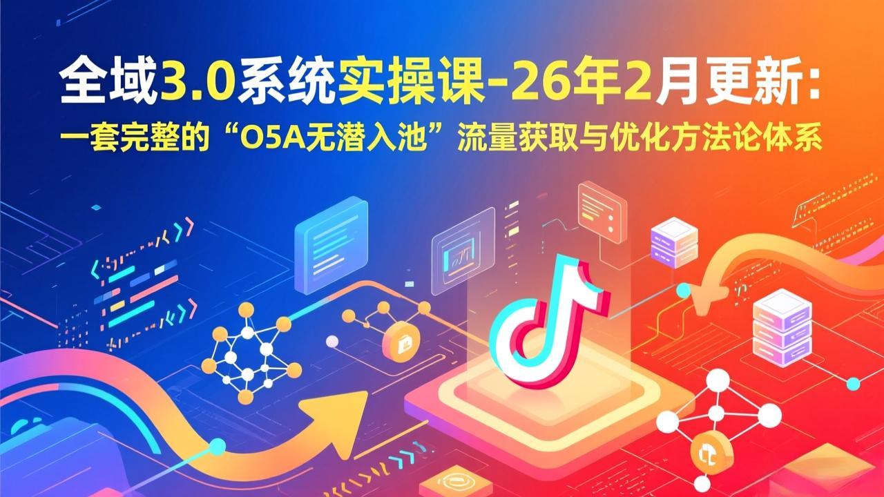 全域3.0系统实操课-26年2月更新：一套完整的“O5A无潜入池”流量获取与优化方法论体系-网创项目总站