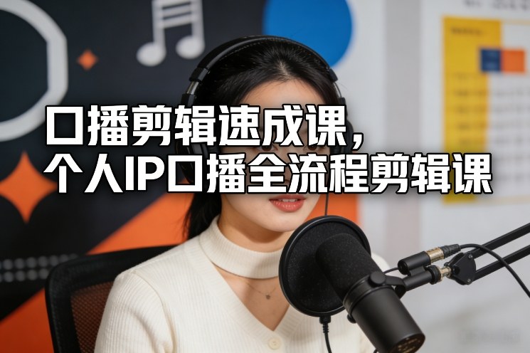 口播剪辑速成课，个人IP口播全流程剪辑课-网创项目总站