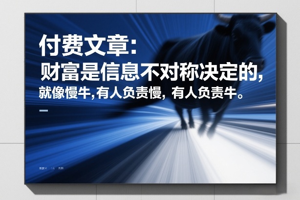 付费文章:财富是信息不对称决定的,就像慢牛,有人负责慢,有人负责牛-网创项目总站