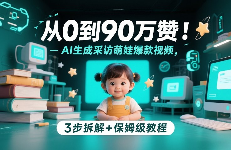 从0到90万赞：AI生成采访萌娃爆款视频，3步拆解+保姆级教程-网创项目总站
