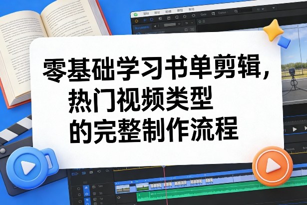零基础学习书单剪辑，热门视频类型的完整制作流程(更新2026)-网创项目总站