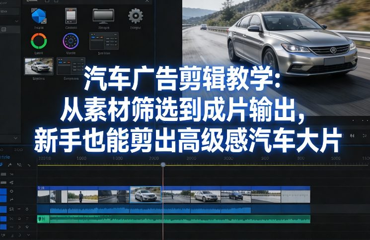 汽车广告剪辑教学:从素材筛选到成片输出,新手也能剪出高级感汽车大片-网创项目总站