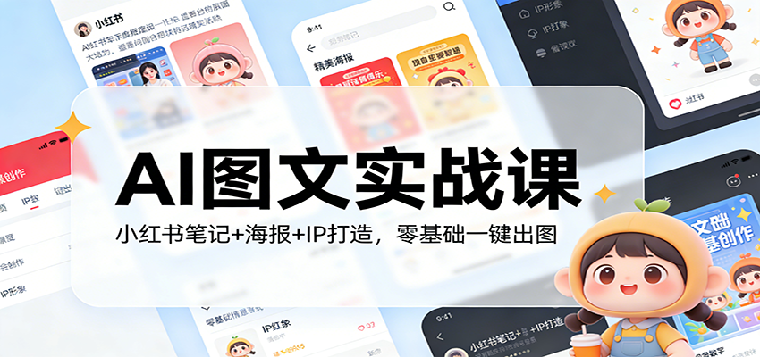 AI图文实战课：小红书笔记+海报+IP打造，零基础一键出图-网创项目总站