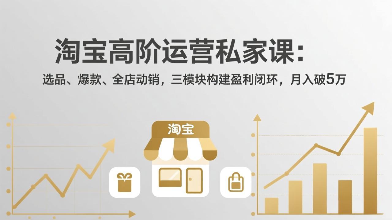 淘宝高阶运营私家课：选品、爆款、全店动销，三模块构建盈利闭环，月入破5万(更新26年2月-网创项目总站