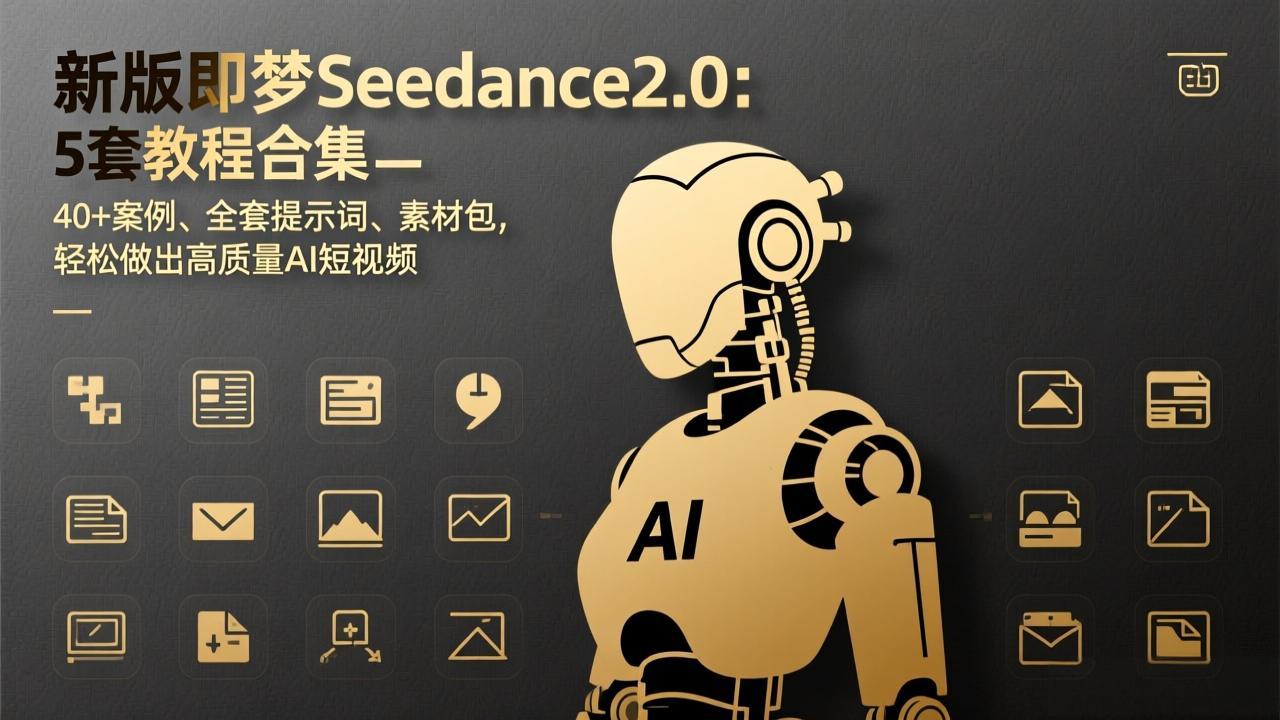 新版即梦Seedance2.0：5套教程合集，40+案例、全套提示词、素材包，轻松做出高质量AI短视频-网创项目总站